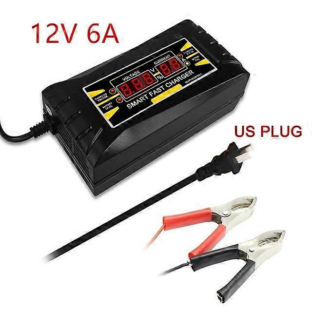 Full Automatic Car Battery Charger 110V/220V To 12V 6A Smart Fast Power Charging Suitable for car motorcycle With EU/US Plug