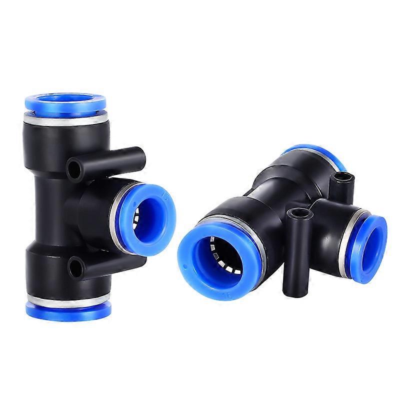 4 x Blue Tee Crimp Tee Fitting (PE - 12) Outer Diameter 12mm
