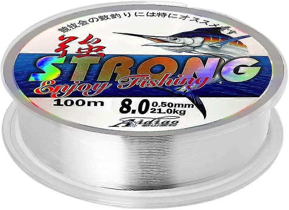 خط صيد 100 متر ، 0.5 مم خط صيد من النايلون واضح من النايلون خط صيد قوي سلك التوتر