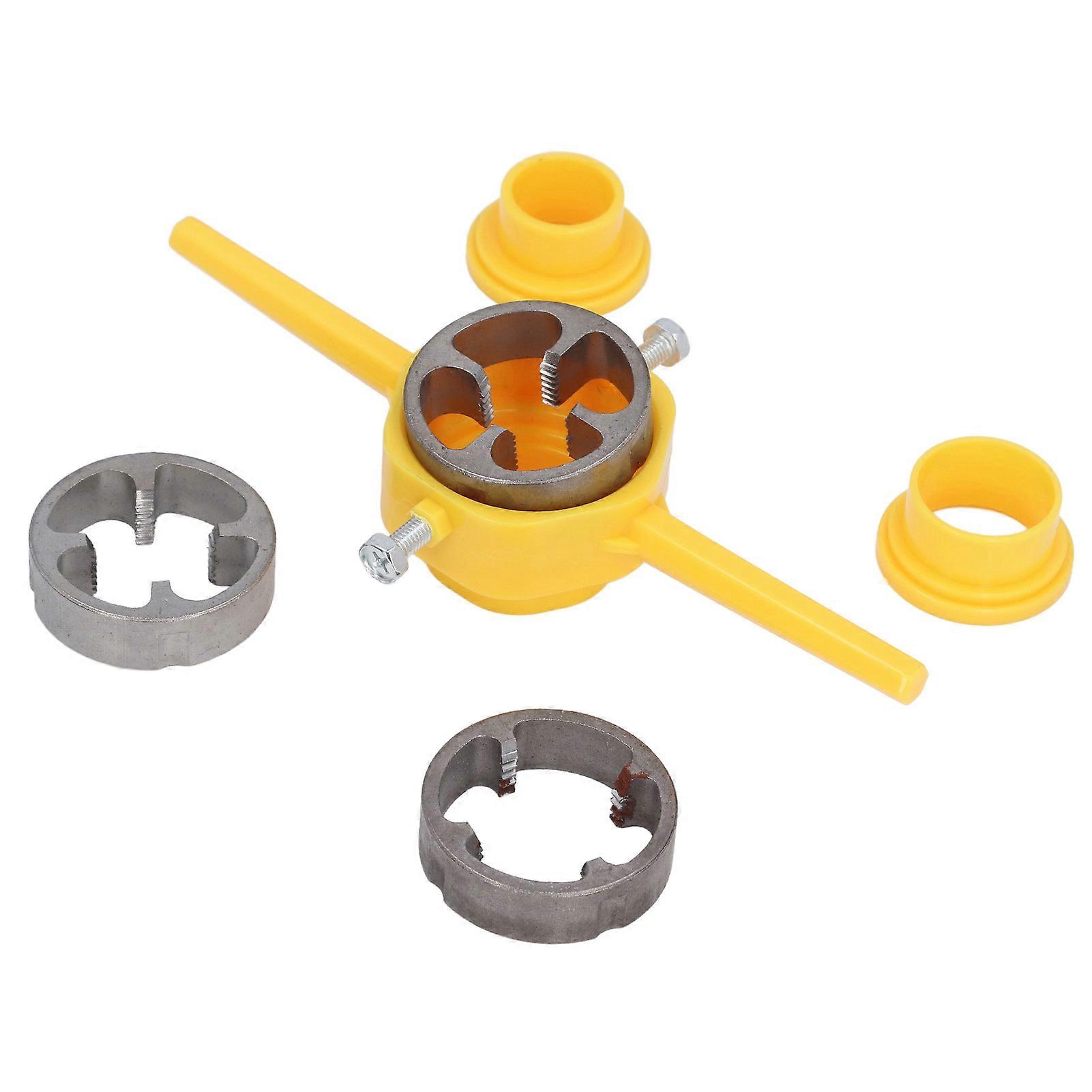 Pijpdraadsnijder, loodgietersgereedschap van ABS en gelegeerd staal, PVC, met 1/2 inch, 3/4 inch, 1 inch NPT-matrijzen