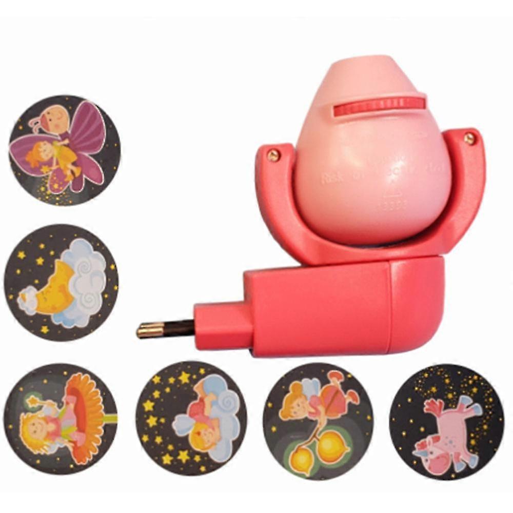 Projetor de animais com estrela e lua, projetor LED com 6 imagens, sensor, plugue europeu, luz noturna para decoração de quarto de bebê