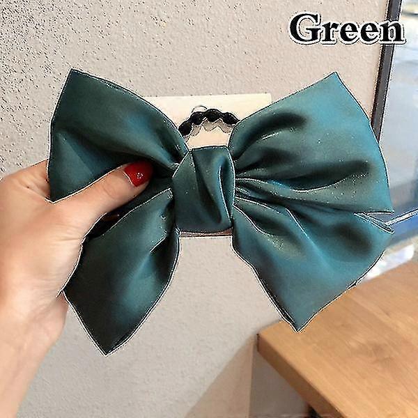 Bayan Ponytail Big Bow Saç Yüzük [yeşil]