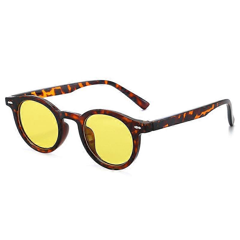Retro rotund ochelari de soare bărbați femei designer de brand cadru mic clasic ochelari de soare doamnelor ochelari negru leopard verde albastru UV400