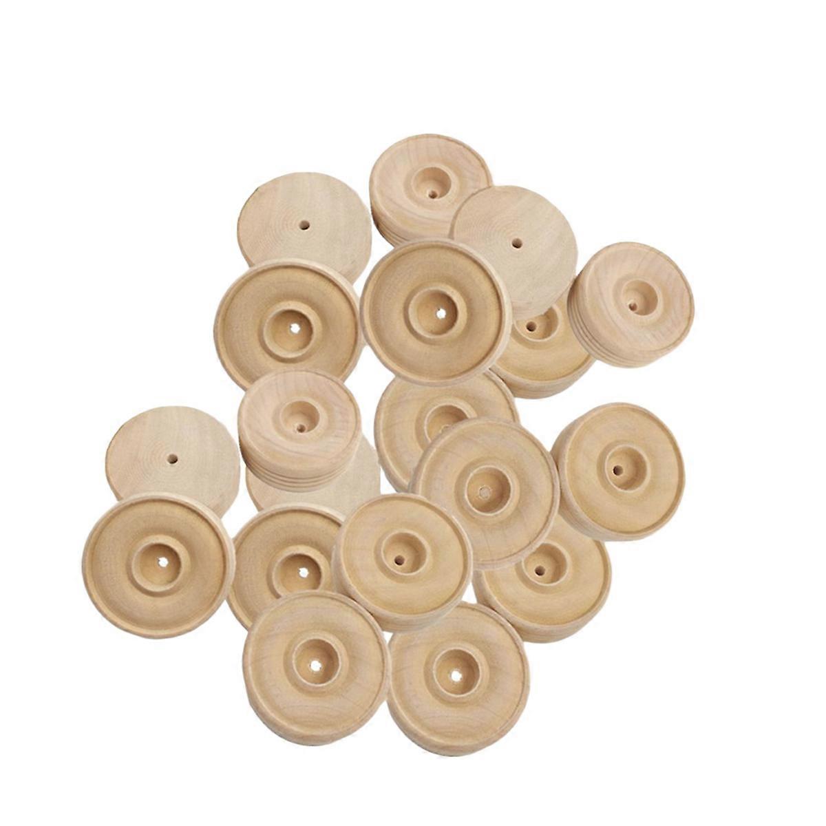 25 Stück Autoräder unfertiges Holzrad Malerei Holz Holzformen Farbe Vorbau Welle Rundrad 3.40X3.40X1.20CM