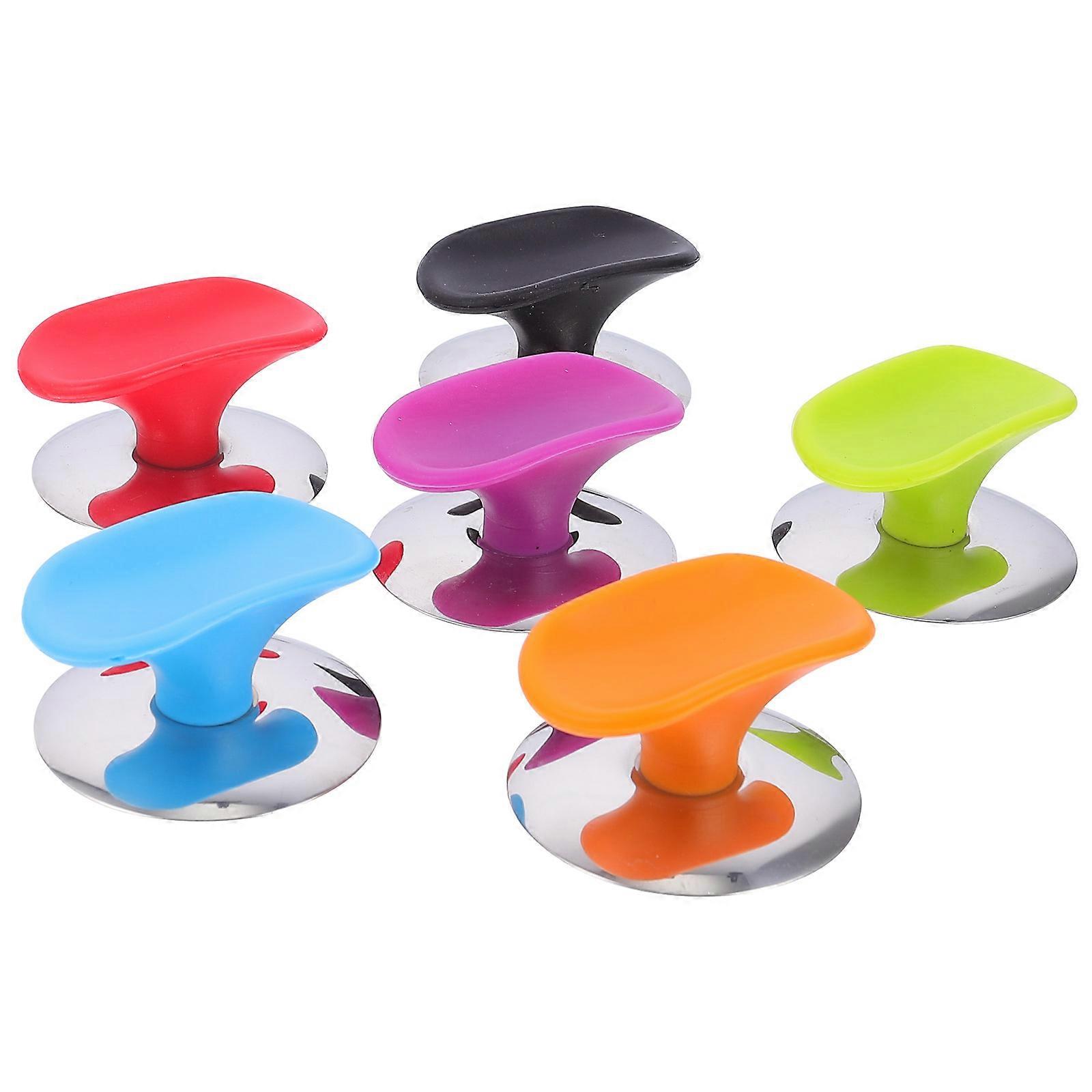 6pcs Silicone Cookware Lid Replacement Knobs Pot Lid Handles (Assorted Color)