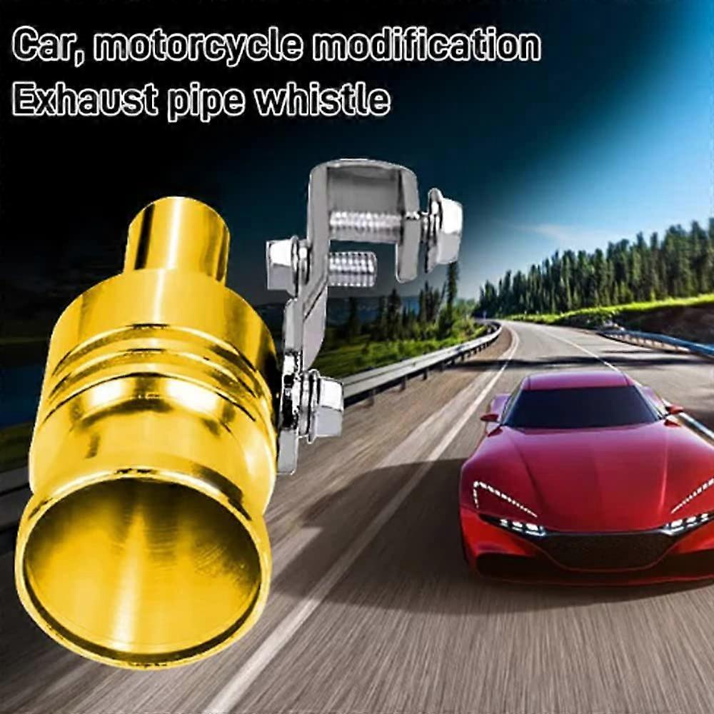 Uxcell Universal Golden Tone Turbo Sound Whistle Muffler Exhaust Pipe Simulator Whistler L