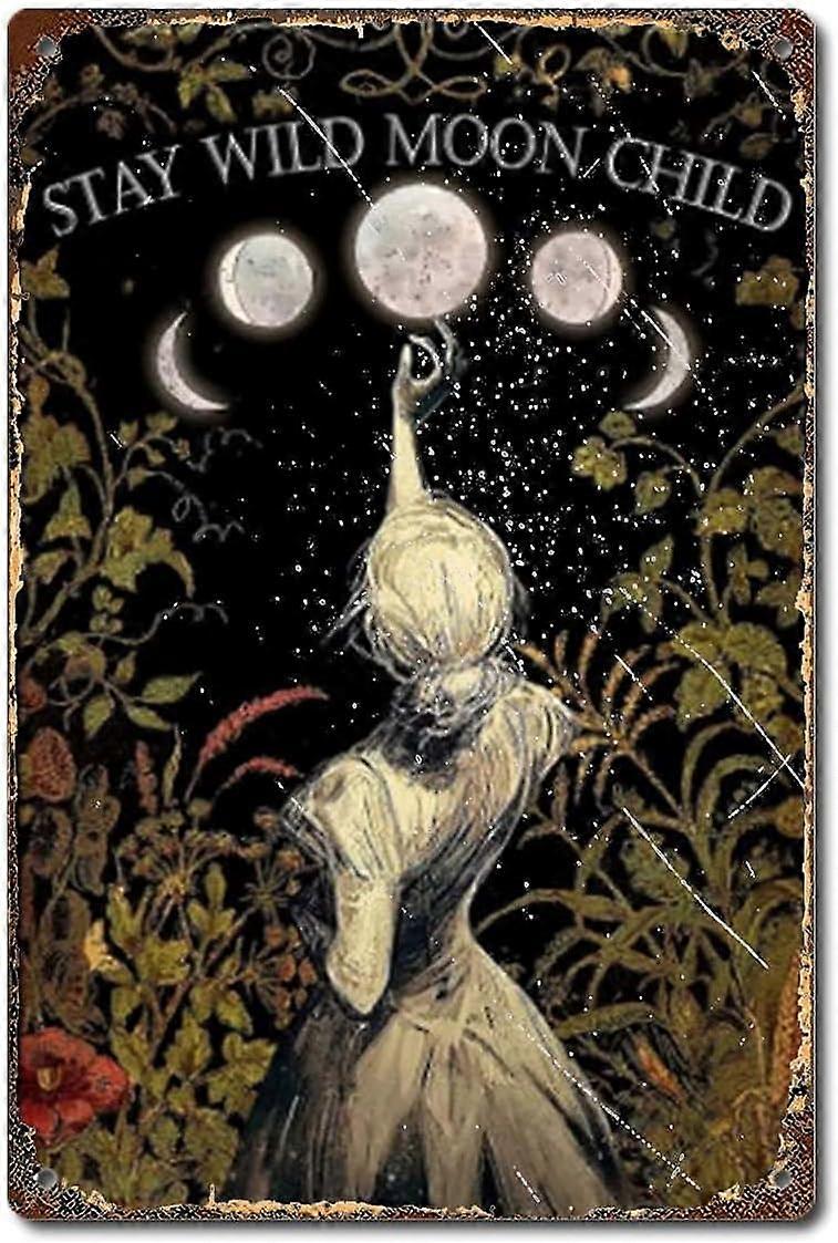 فتاة الهبي ، البقاء البرية القمر الطفل ملصق ، ملصق الهبي ، فتاة الهبي ، زهرة الأطفال ، هدية الهبي ، ملصق عمودي خمر ، 8x12inch