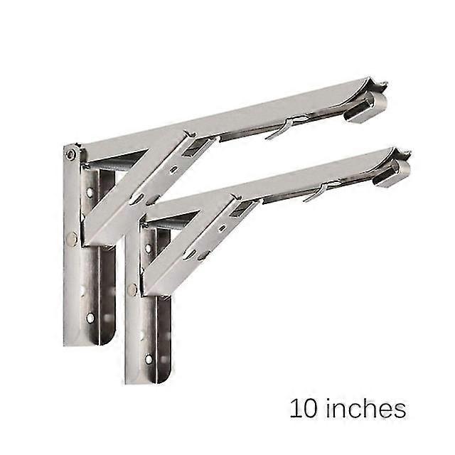 Folding Shelf Brackets Stainless Steel Collapsible Shelf Bracket 2pcs For Table Work Space Saving Diy Bracket