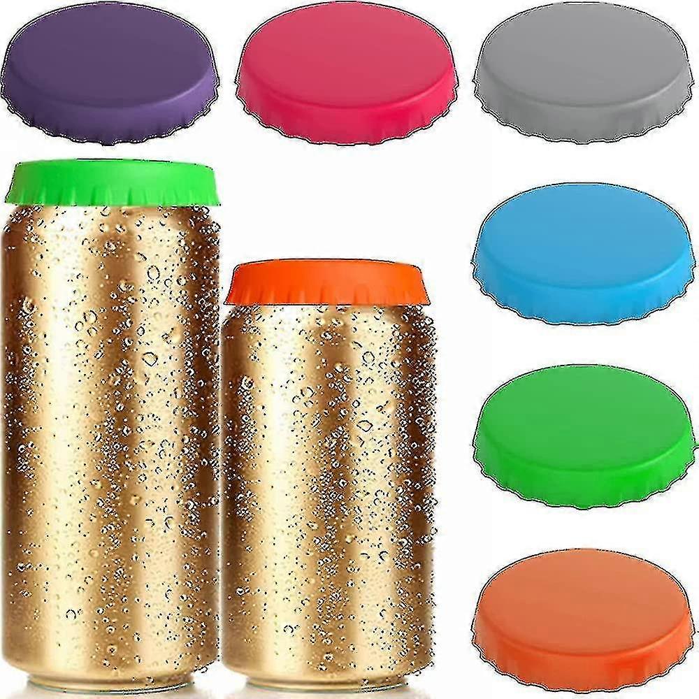 Soda Can Lids, 6-pack Reusable Silic Can Covers For Soda/bevera/beer, Fits Soda Cans