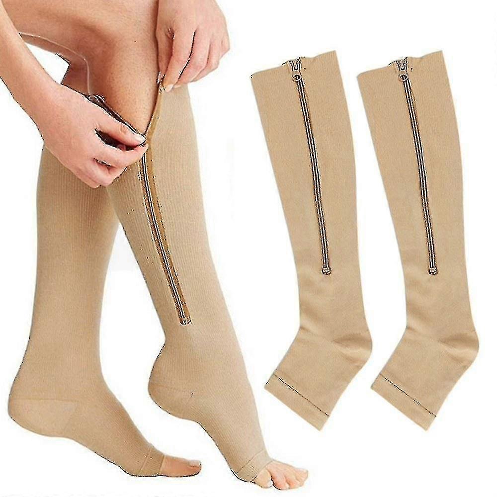 Zipper Compression Socks New Compression Zip Sox Socks Stretchy Leg Support Unisex Open