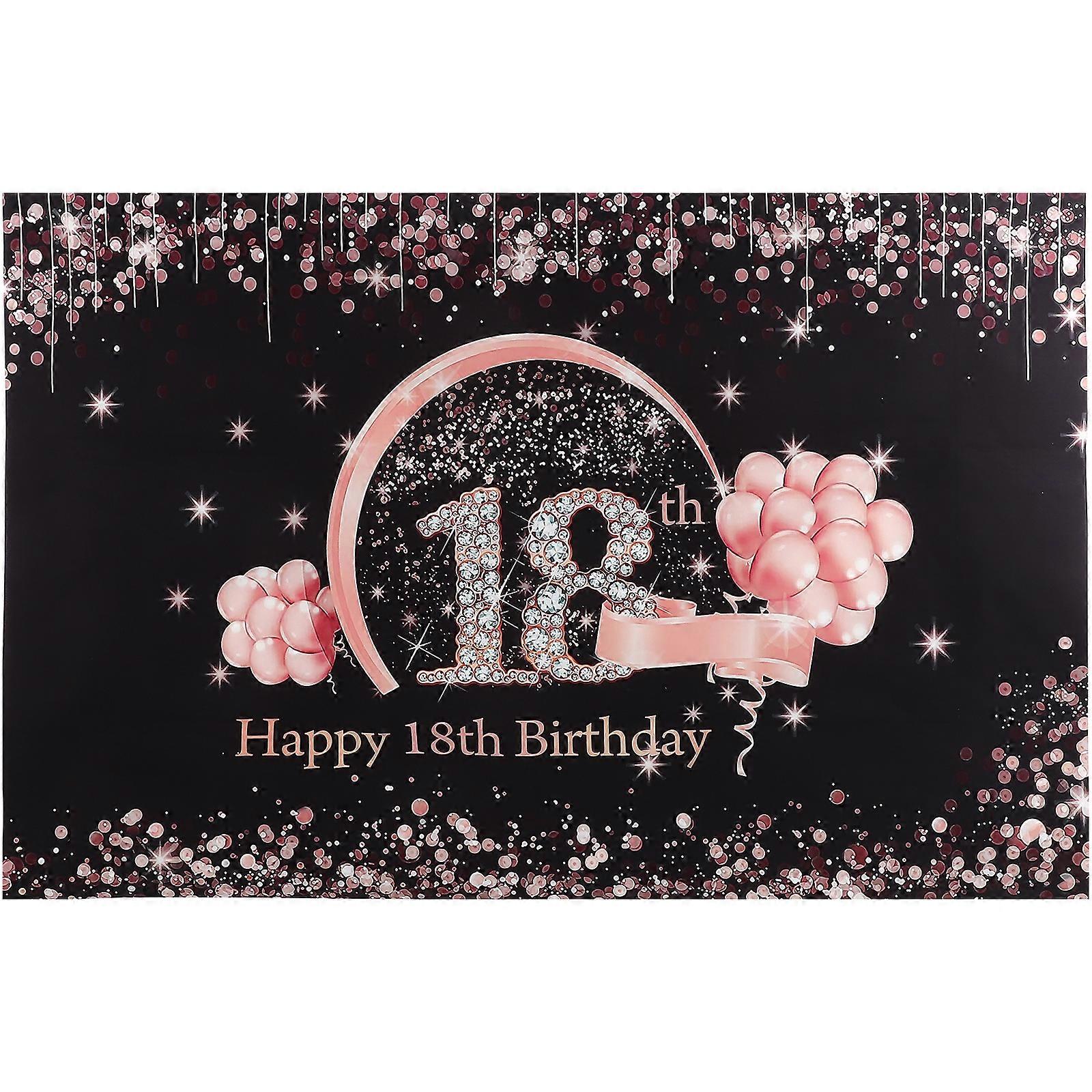 Happy 18th Birthday Backdrop Party Scene Layout Prop Party Decoration Prop
