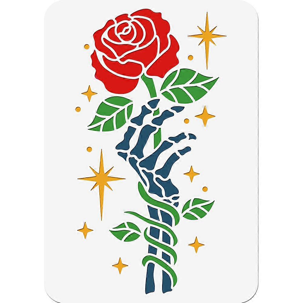 PET中空は、DIYスクラップブックフォトアルバム6月ローズ297x210mmのための描画絵画ステンシルを描画します