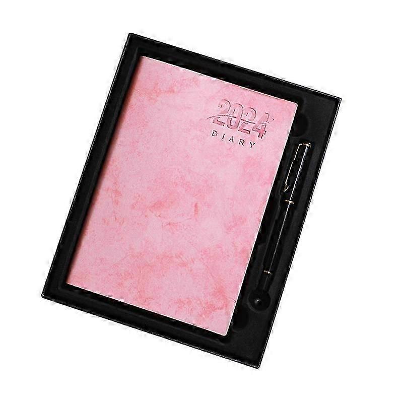 2024 A5 Week To View Diary Full Year Planner Organiser Hardback Cover With Gift Box Set For Pink
