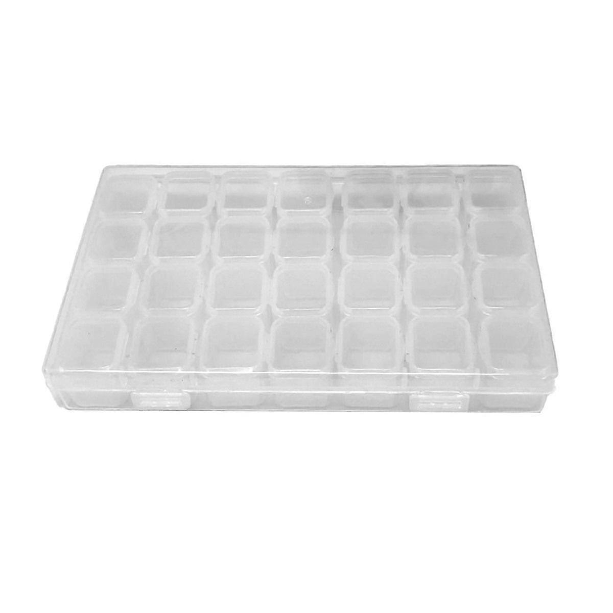 Nail Storage Box 28 Grid Eco Friendly Durable Transparent Separate Box Transparent 28 Grids Transparent color