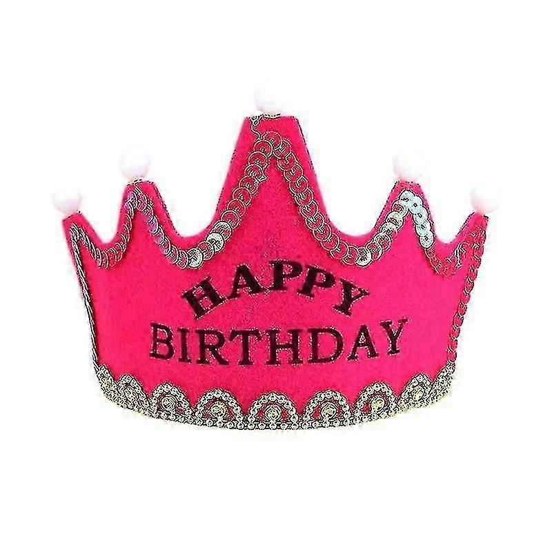 Two-layered, Crown Shape Hat With Led Light Bithday Celebration