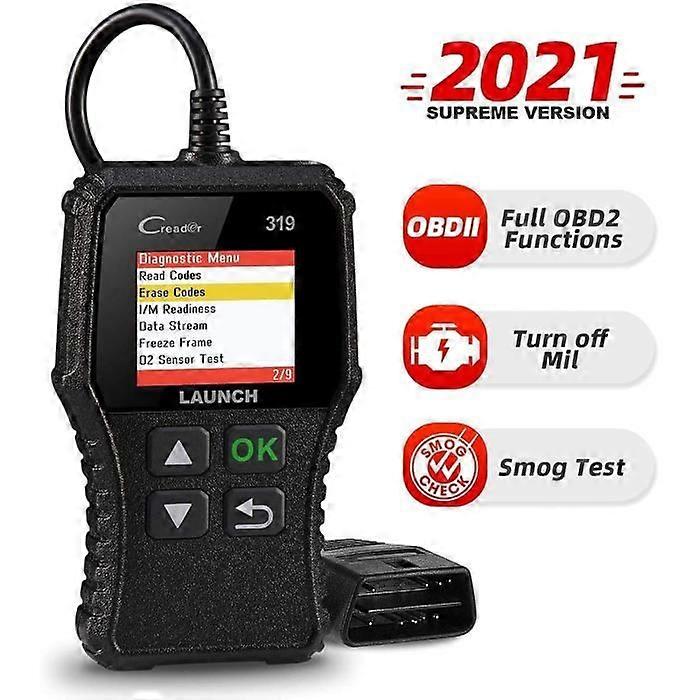 Launch CR319 OBD2 Engine Fault Code Reader with O2 Sensor EVAP Test Auto Diagnostic Tool with DTC Lookup [1131]