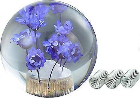 SBSG Flower stick resin handle ball Car modification crafts Gear head shift handle full copper nut ball (purple)