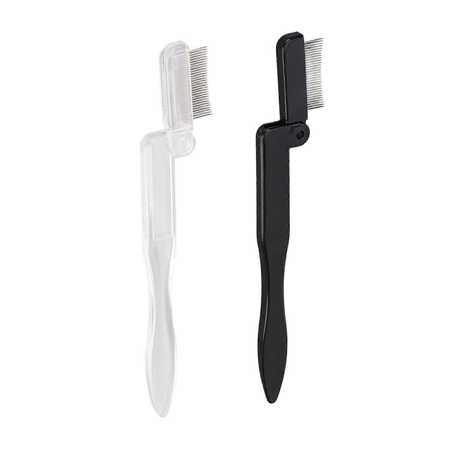 Foldable Stainless Steel Eyelash Separator and Eyebrow Comb with Fine Teeth