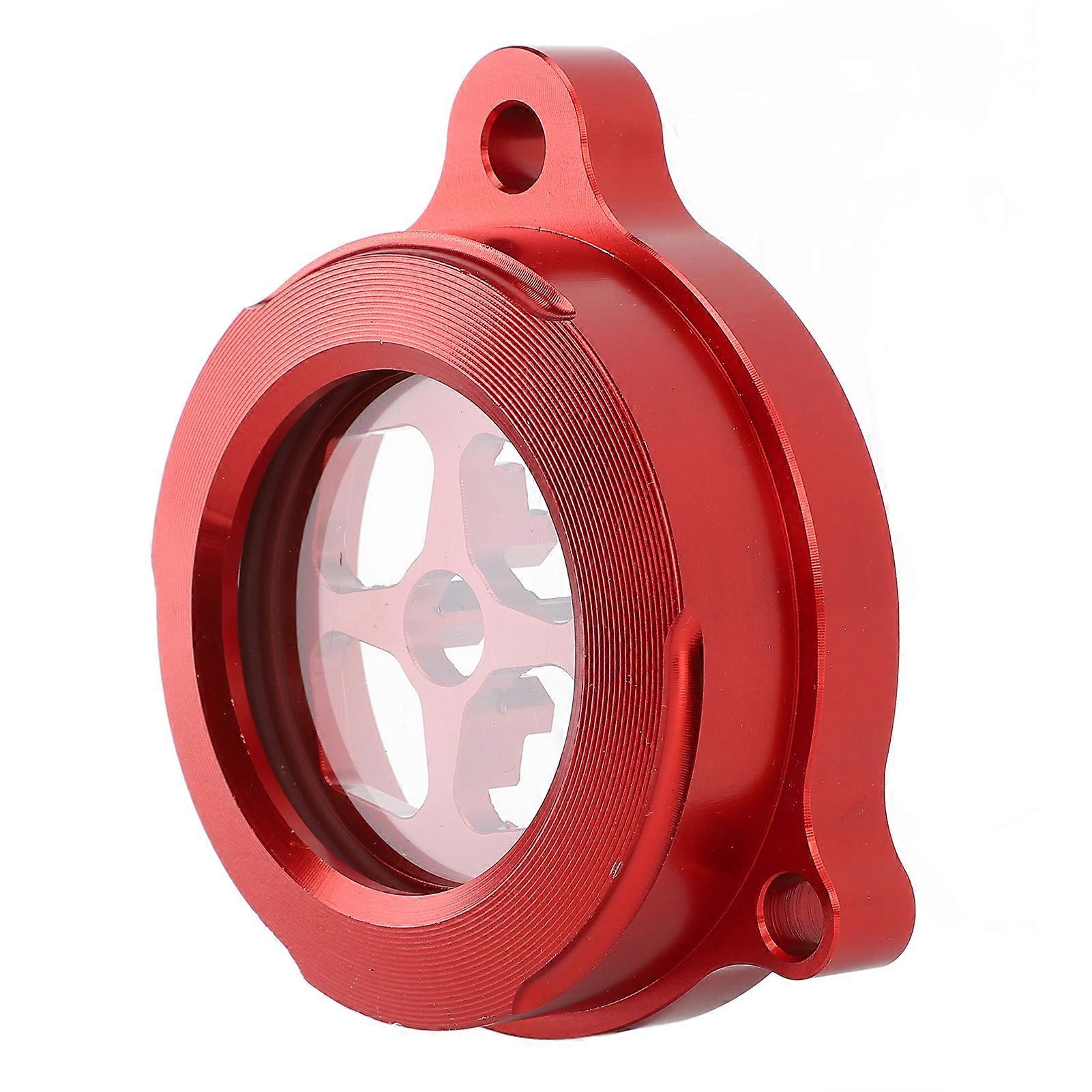 クリアエンジンオイルフィルターカバーアルミニウム合金CNC機械加工オイルフィルタープロテクターガードキャップラプター700 700Rレッド用