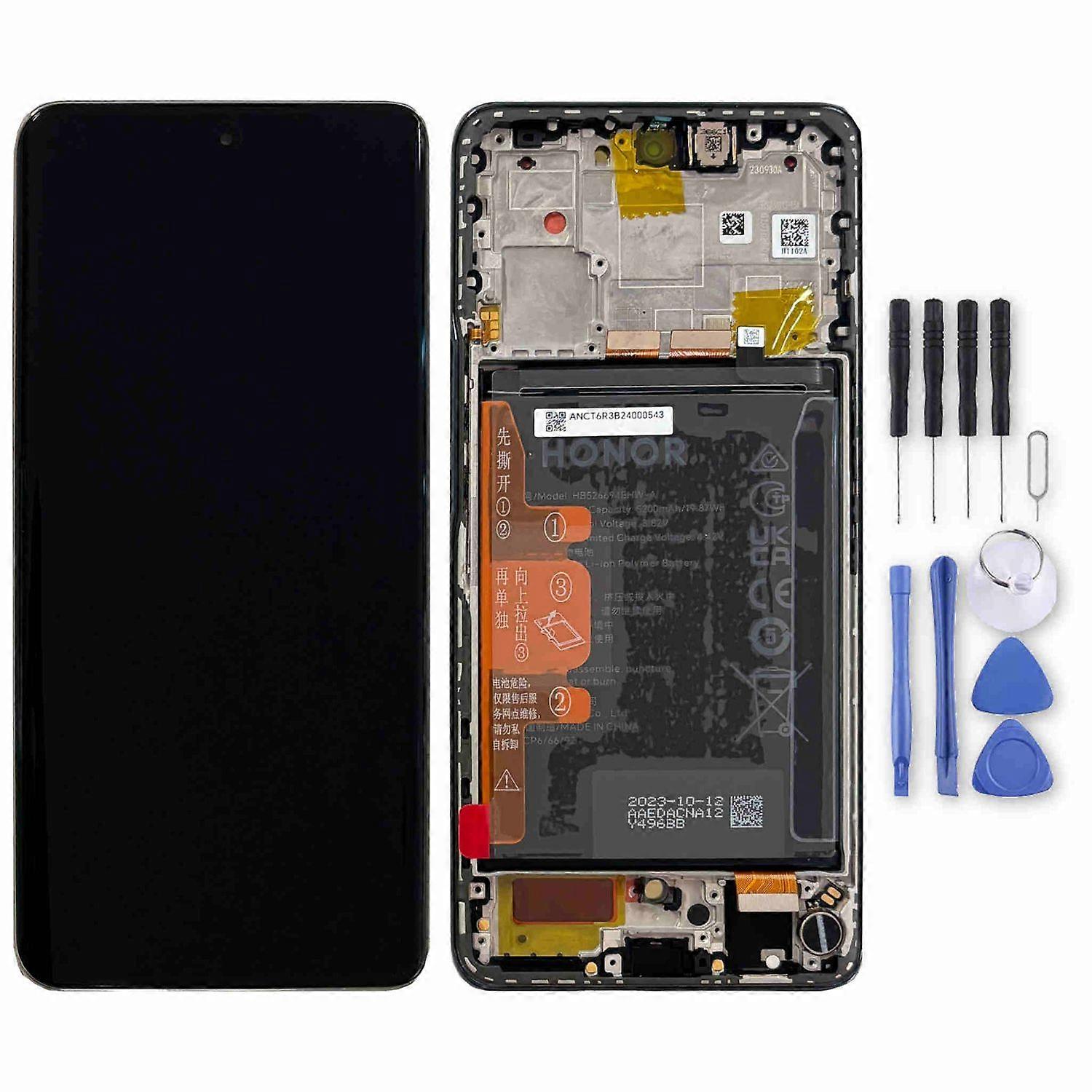 For Honor Magic 6 Lite 0235AHHP LCD Screen with Frame + Battery Replacement Part Black