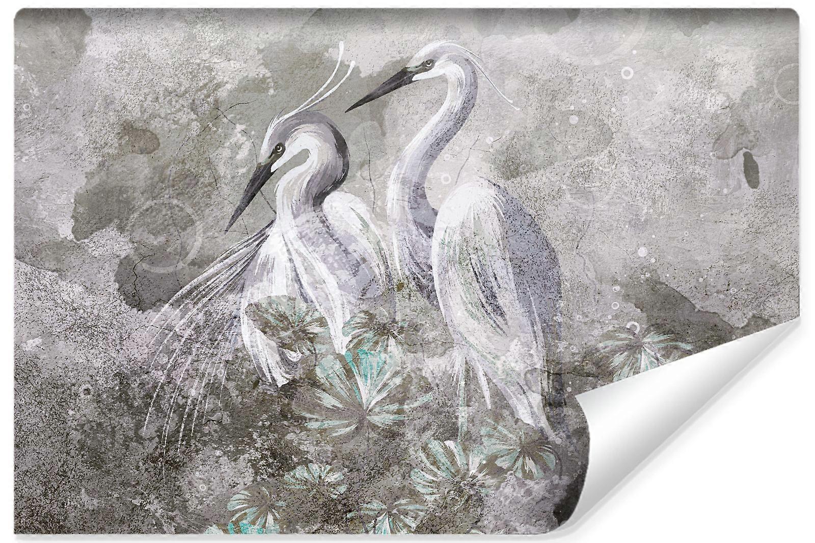 Mural de salón Abstract Heron Mural Hojas