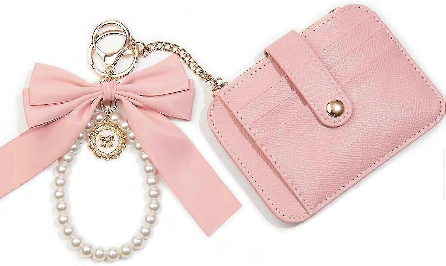2pcs Bow Keychain, Cute Keychain, Wristlet Keychain, Ribbon Keychain Pearl Bag