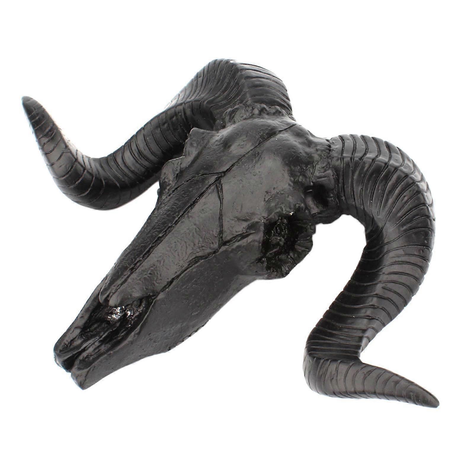 Sheep Skull Head 3D Wall Statue for Rustic Home Decor, Resin Material, 16 Inch Size, Unique Animal Art