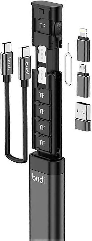 Multifunctional 9 in 1 Data Cable with USB Type-C Card Reader Micro SD Memory Card high-Speed Card Reader Adapter Suitable for Mobile Phone Cameras an