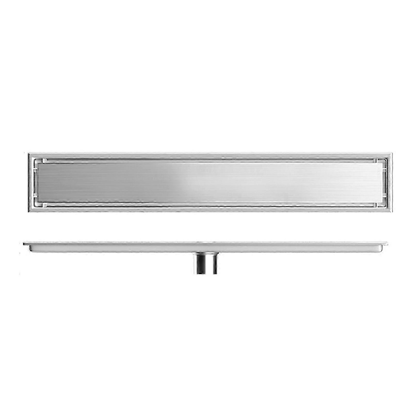 Rectangular Stainless Steel Shower Drain with Water Barrier, Anti-Clogging Linear Drain