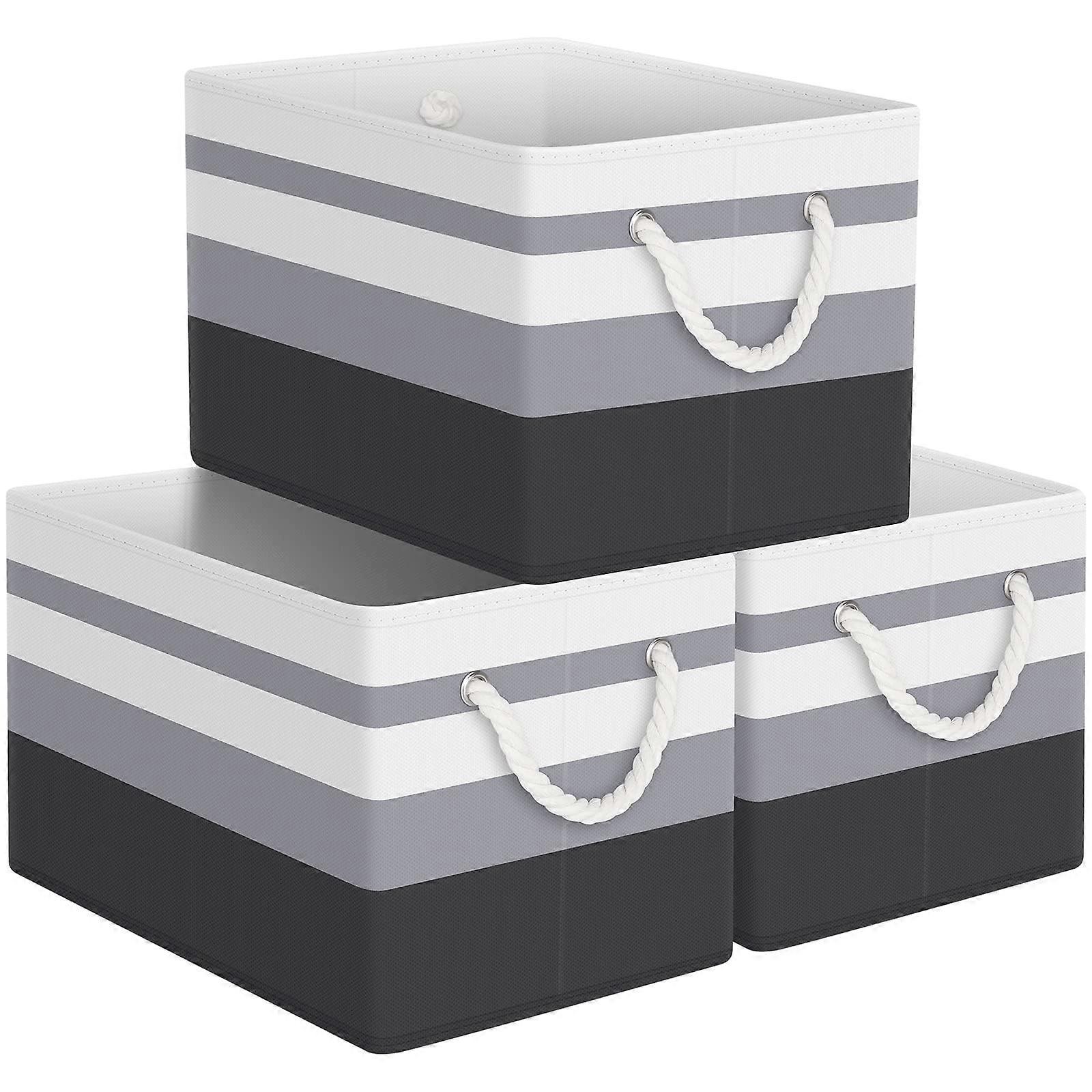 3-Pack Large Gradient Storage Bin Organizer for Clothes