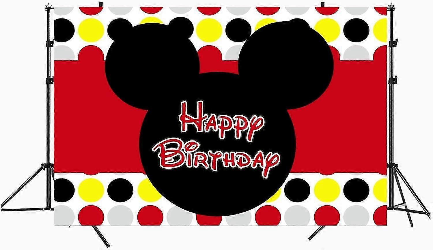 7x5FT Mickey Mouse Photography Photo Background for Kids Birthday Party Backdrops Decoration