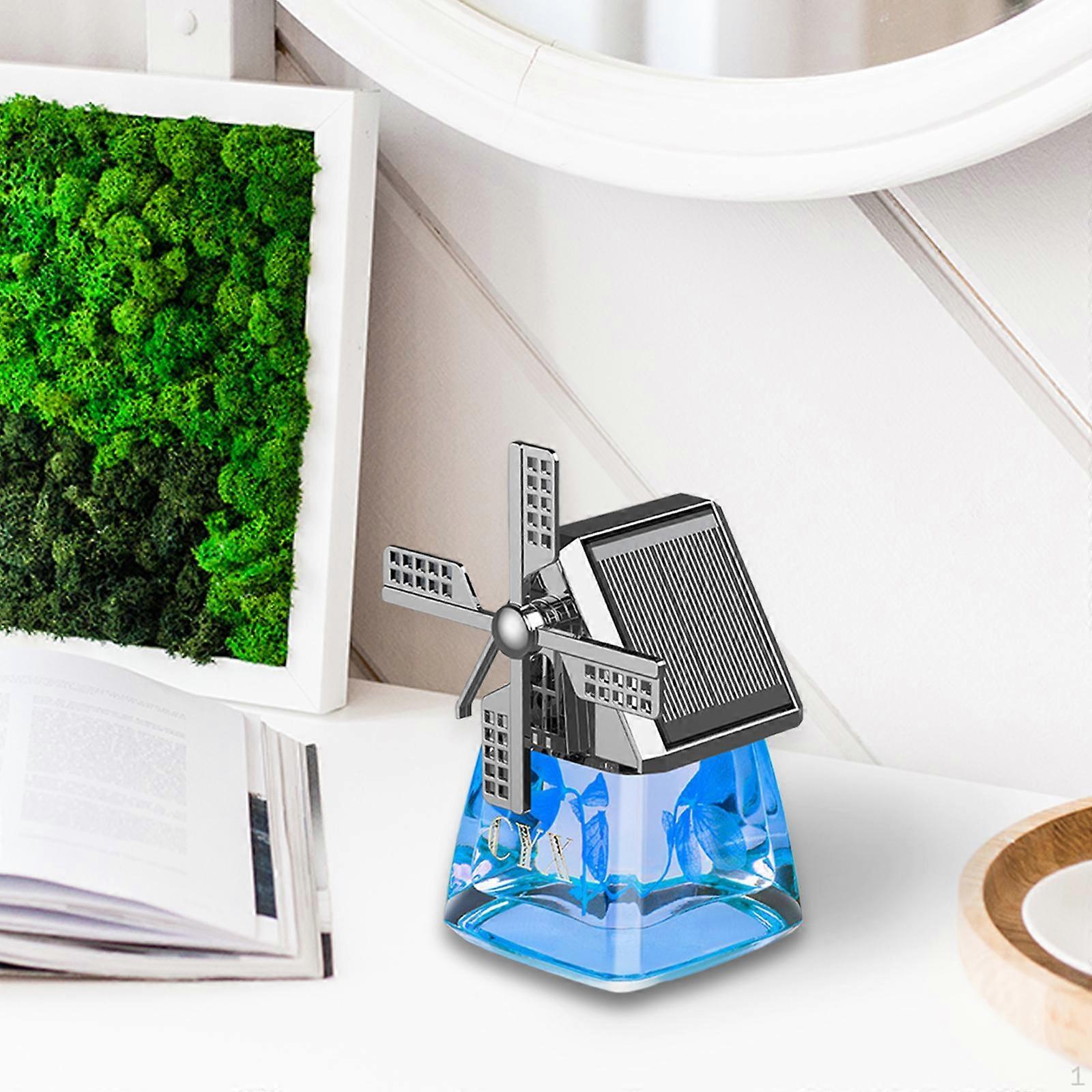 Car Air Freshener House with Windmill Ornament Dashboard Decoration Smooth Surfaces Solar Powered