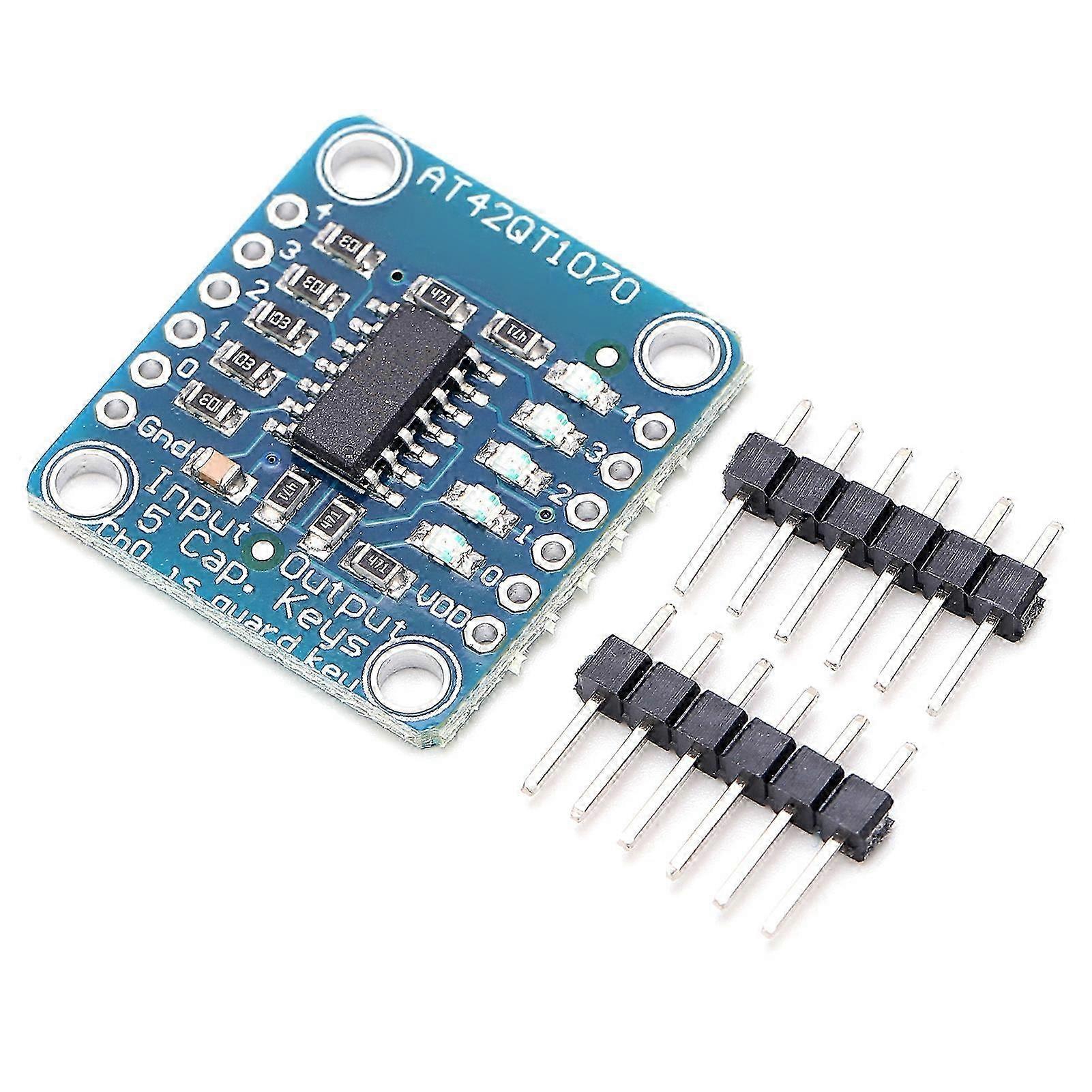 Sensor Module Capacitive Touch Screen Detector Board with Pin Header AT42QT1070 5-Pad