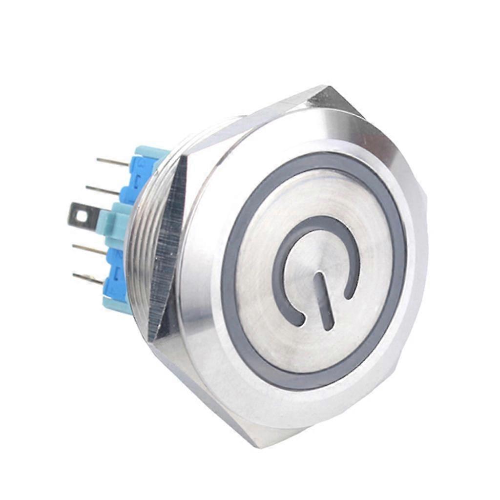 12V 30mm Metal Vandal Proof Momentary Pushbutton Switch , Self-, 30mm