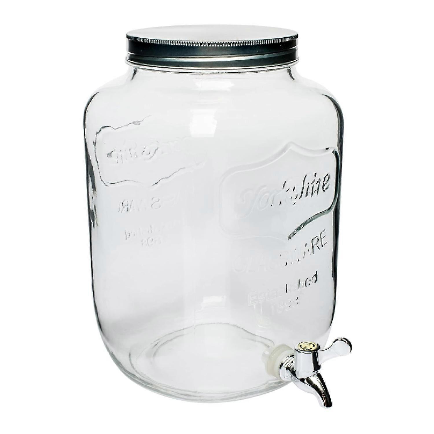 Saveur & Dégustation KV7169 Fontaine Distributeur de Boissons Carafe Robinet en Verre, Transparent, 21.5 x 15 x 25.3 cm