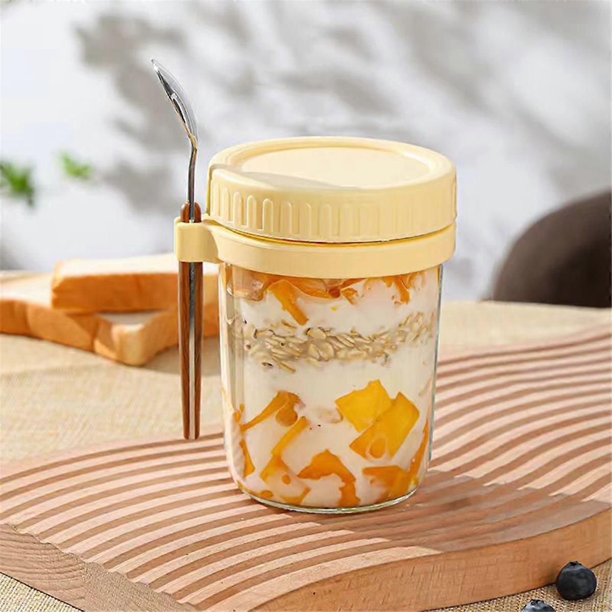Reusable Overnight Oatmeal Jar Set, Used for Cereal and Yogurt