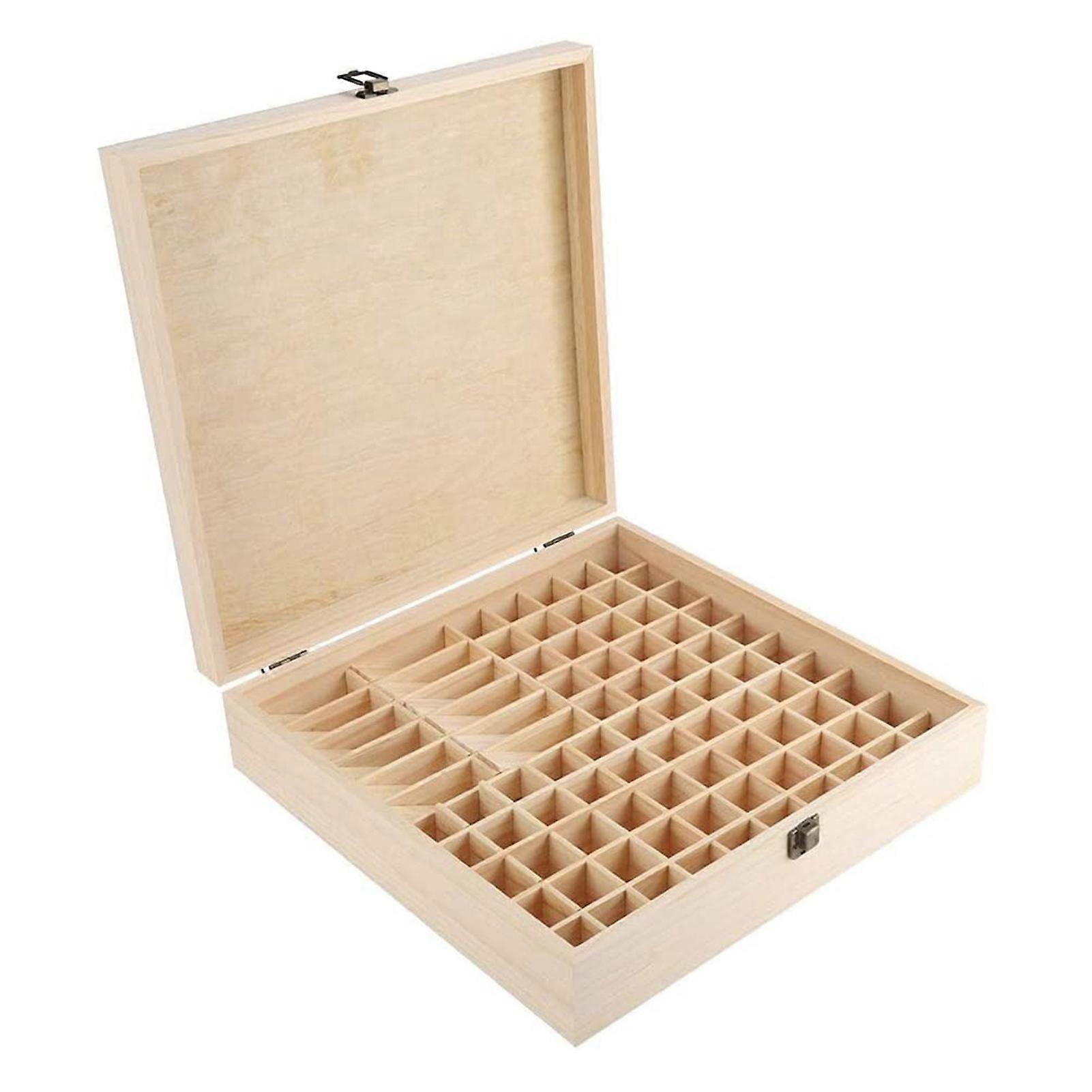 87 Slots Wooden Large Essential Oil Storage Holder Box Case Container Organizer