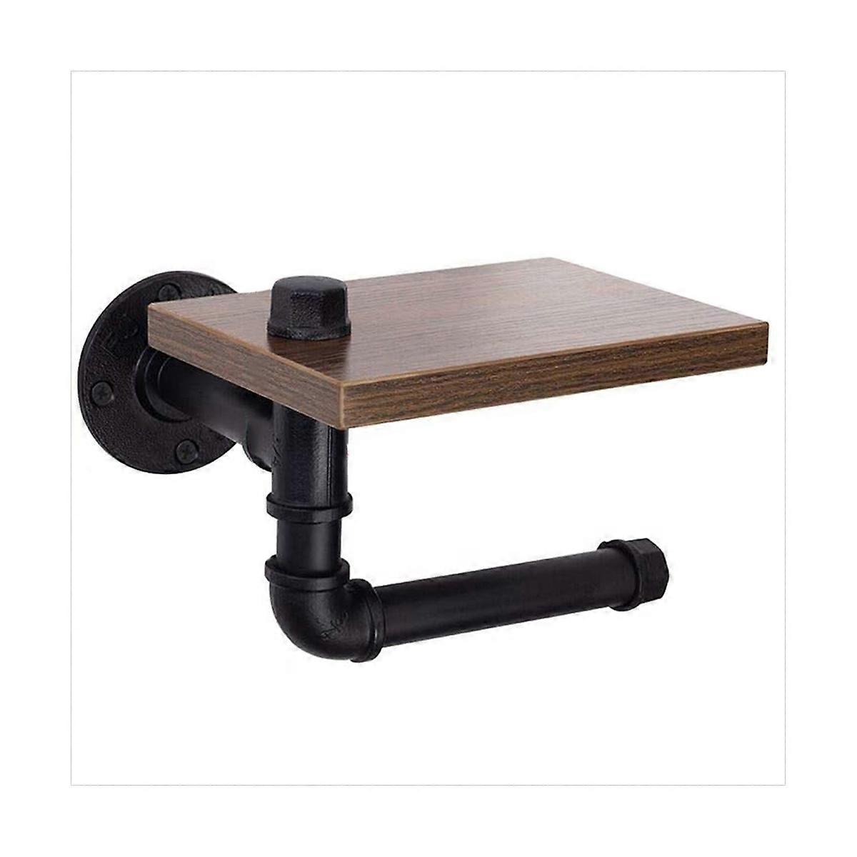 Rustic Industrial Toilet Paper Roll Holder,Pipe Floating Holder,B