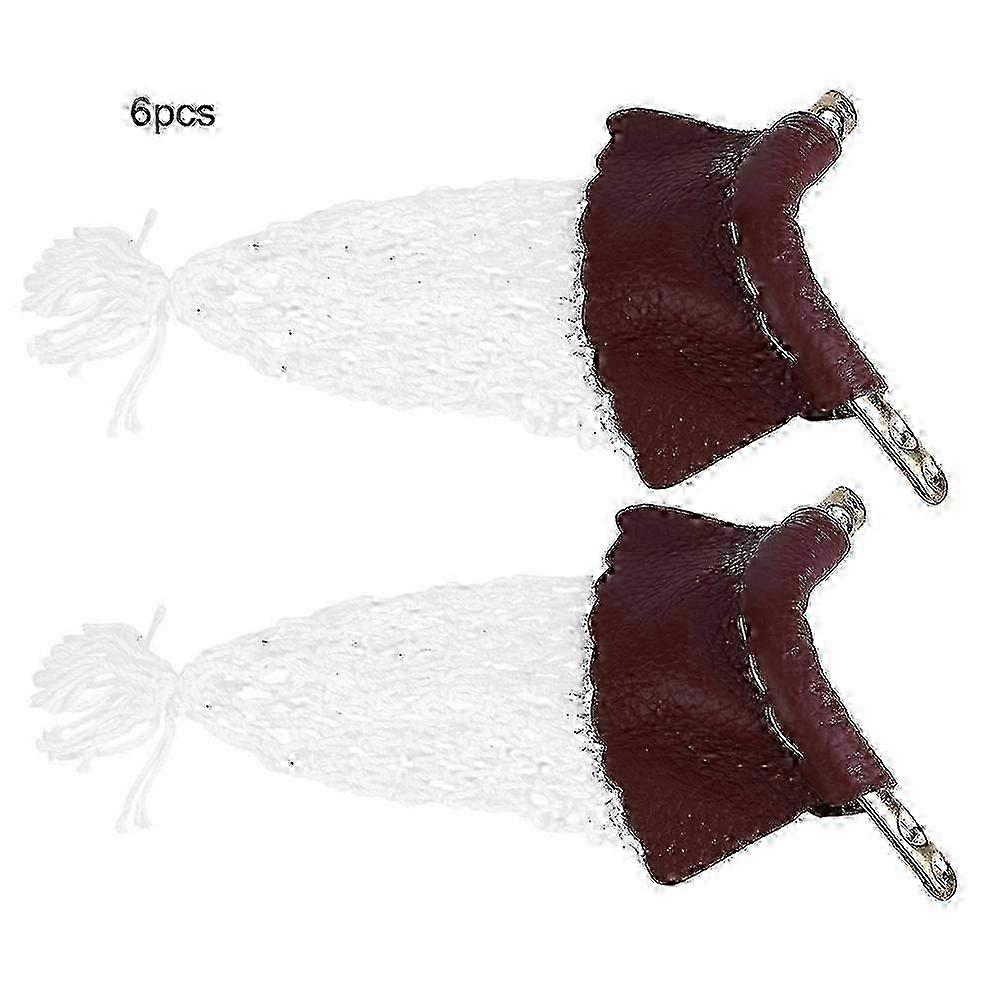 6pcs / set Cuir Pool Snooker Pocket Net Kit de remplacement pour table de billard