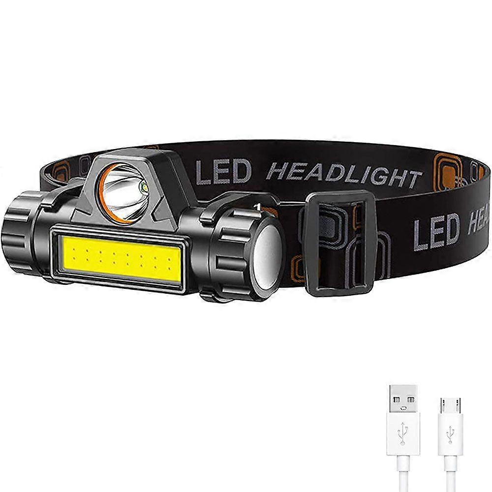 USB Rechargeable LED Headlamp Mini Powerful XPE+COB With COB Waterproof Magnetic Head Torch For Hunting Camping Cycling Fishing