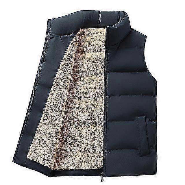 בגדי ריקוד גברים מעיל ללא שרוולים גופיית רוכסן מצמר כבש חורף מידה גדולה גבר מותן חם מעיל פליז בגדי מותג מעילי אפוד חורף