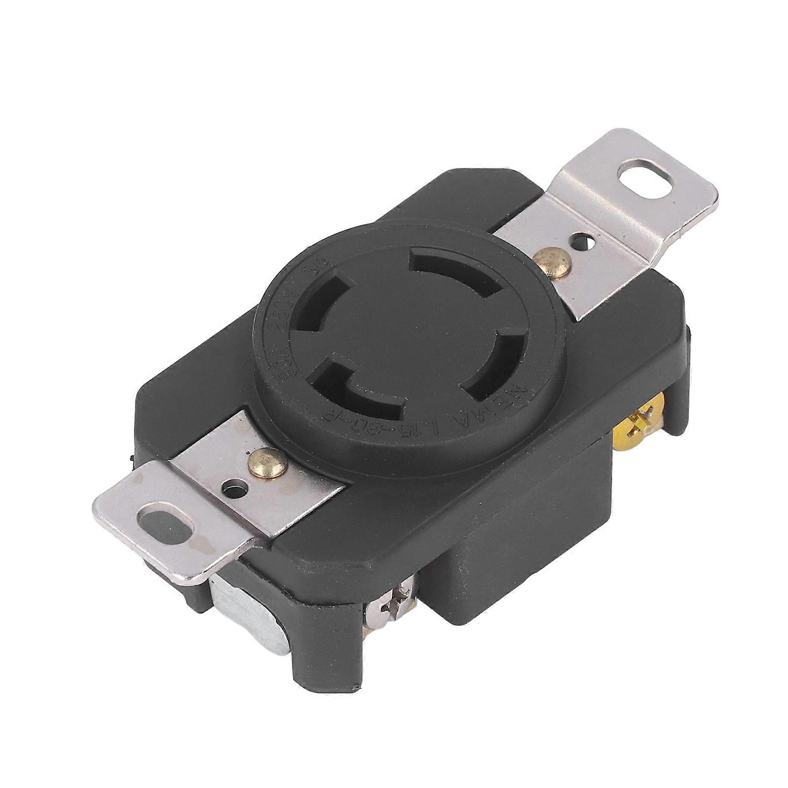 Flush Mounting Locking Receptacle Industrial 4 Hole Style 30A NEMA L15-30R