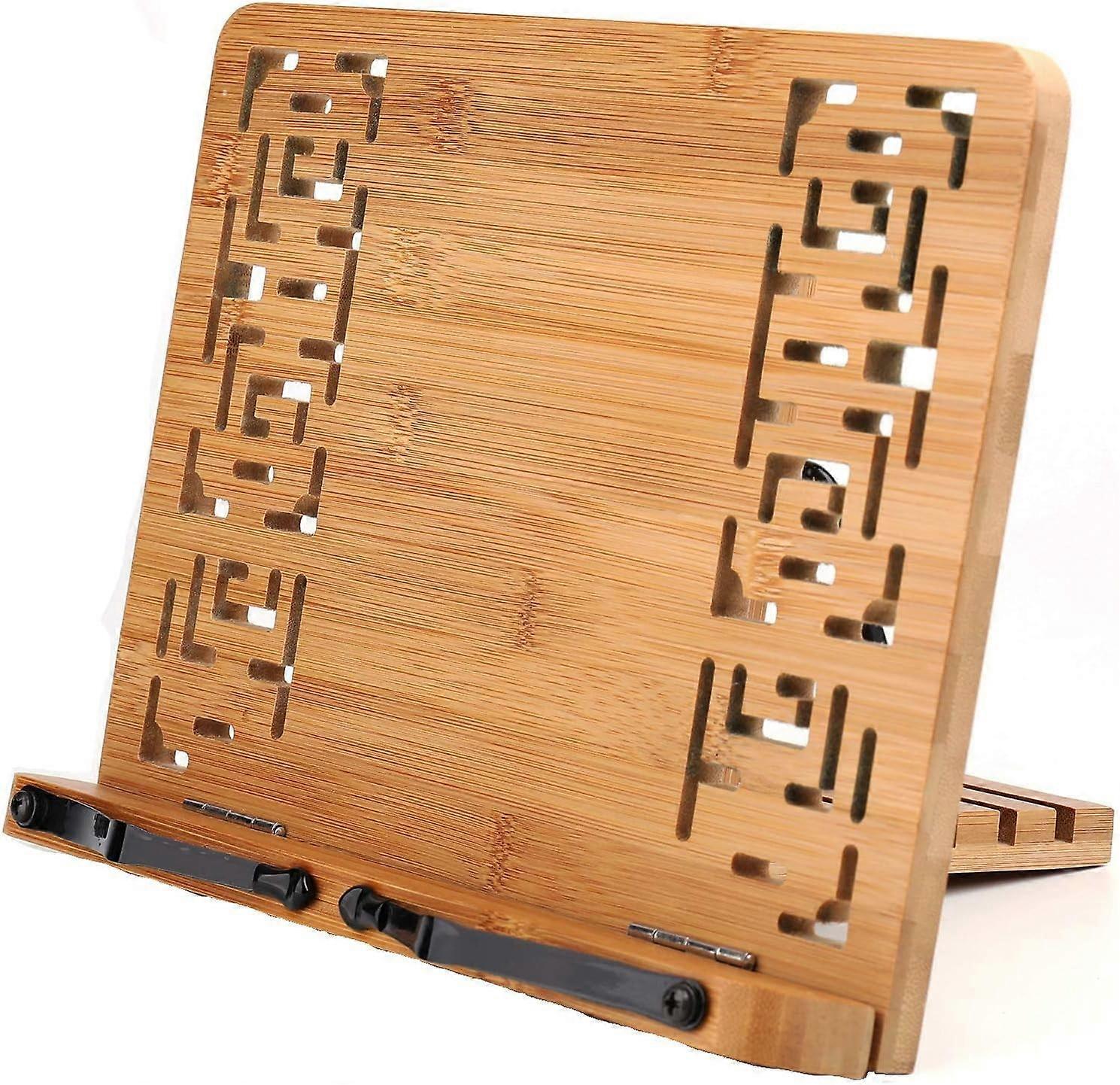 Eco-Friendly Bamboo Stand With Foldable Structure, Multi-Function Stand Adjustable Angles For Comfortable Reading And Working
