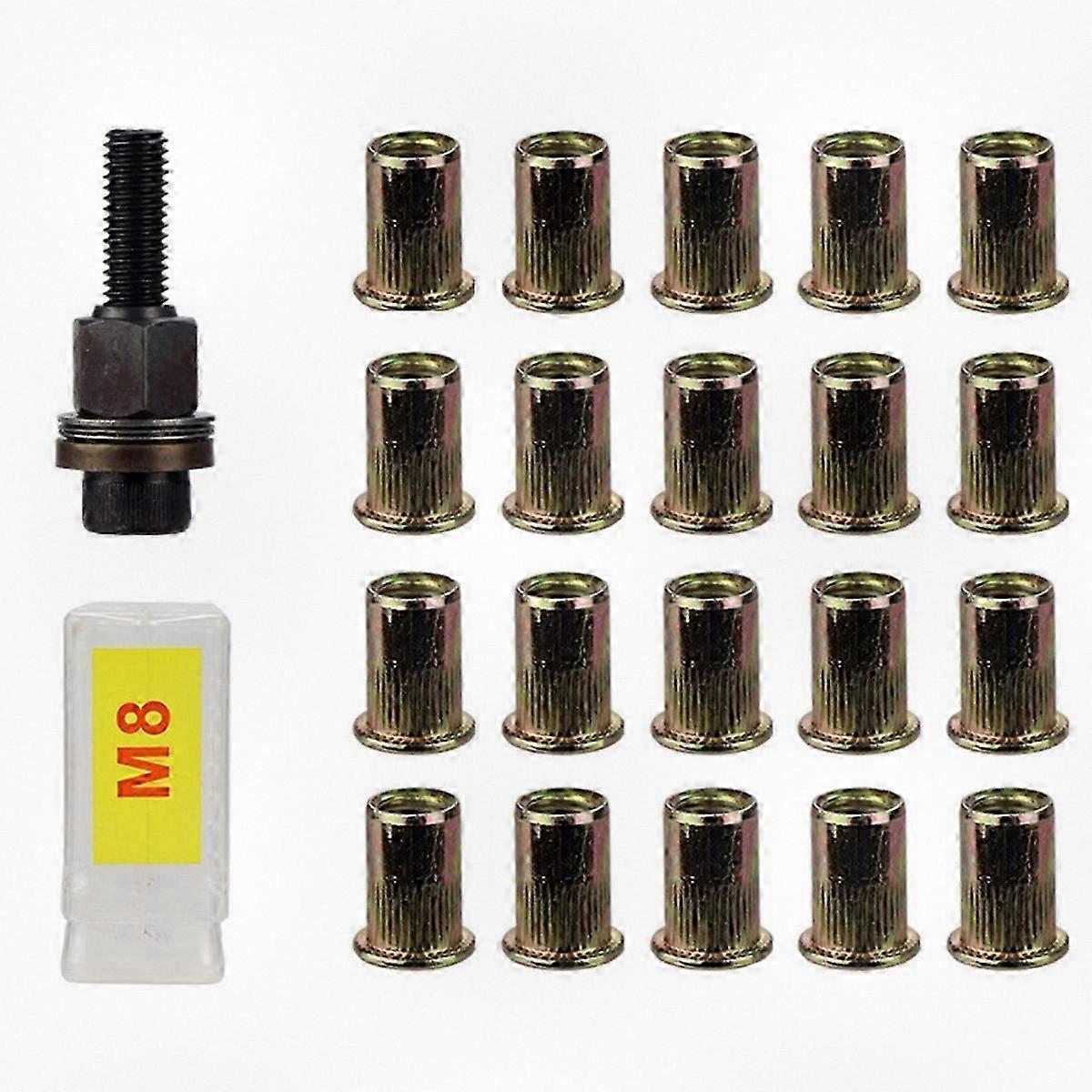21pcs Manual Rivet Nut Tool Set for Easy Installation, Compatible with M8 Nuts