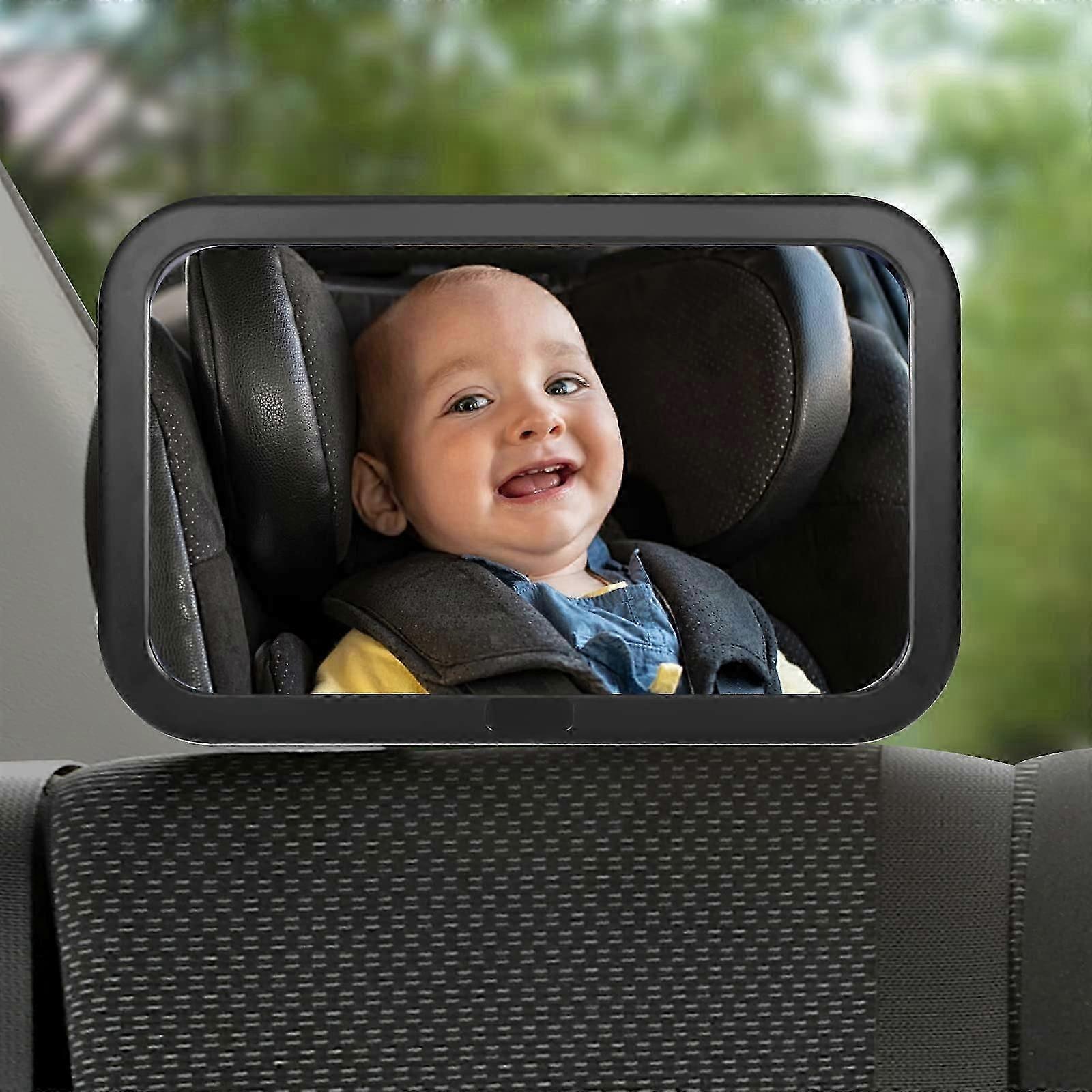 Baby Car Mirror, Baby Car Mirror 360 Adjustable Rotation and 100% Shatterproof, Easy Installation with Adjustable Straps, Baby Monitor Mirror for Back