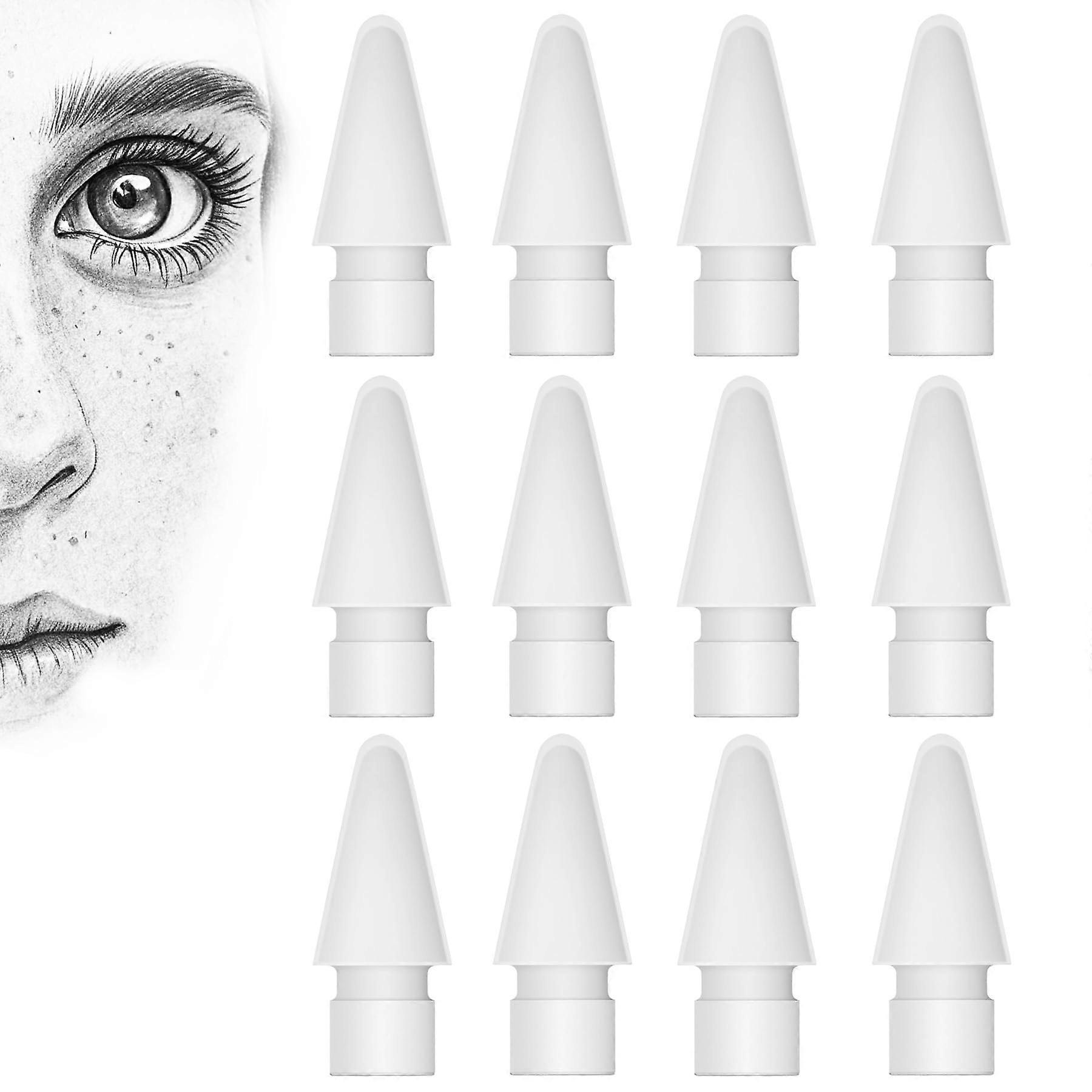Soft Apple Pencil Tips Replacement (12 Pack) – Silicone Quiet Nibs with Paperfeel Friction