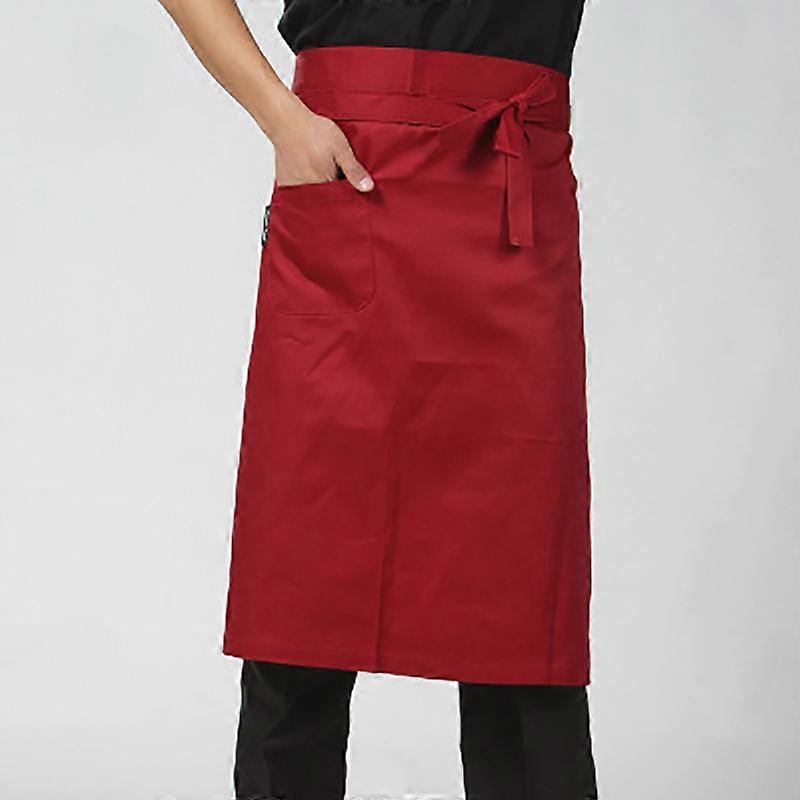 Half-Length Long Waist Apron Chef Apron Big Pocket