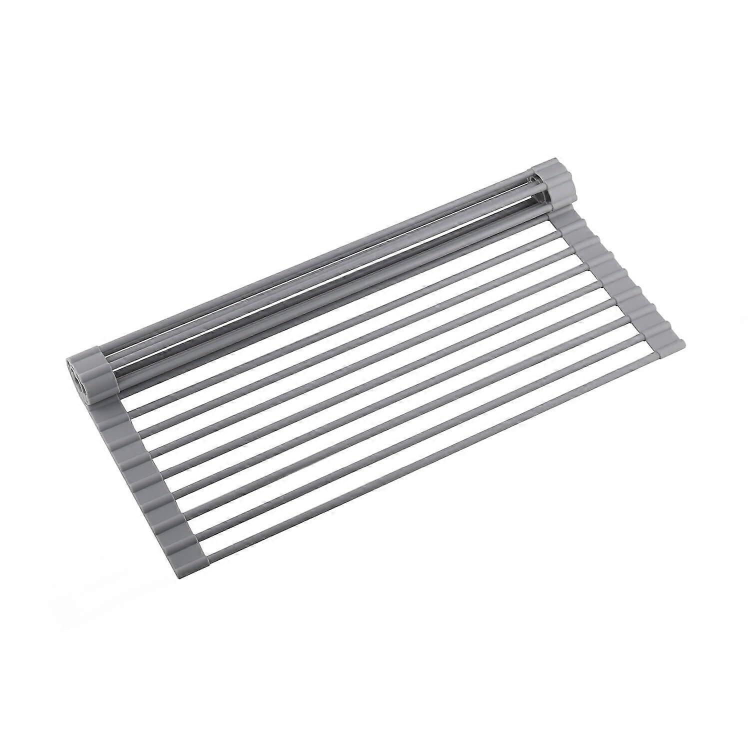 Sink rolling dishes drying shelf foldable finding S verification | 17 -inch multi -purpose silicone rolling evacuation tray