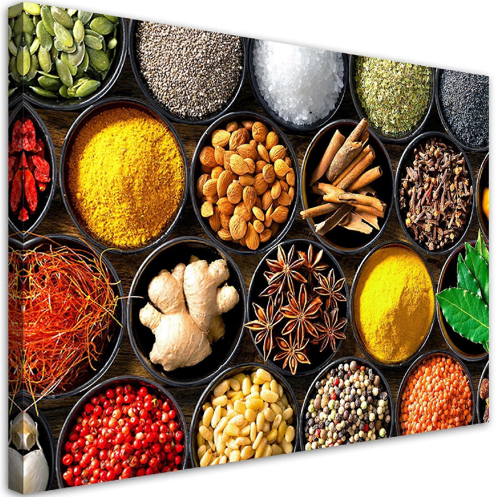 Lienzo, Hierbas y especias para la cocina - 100x70
