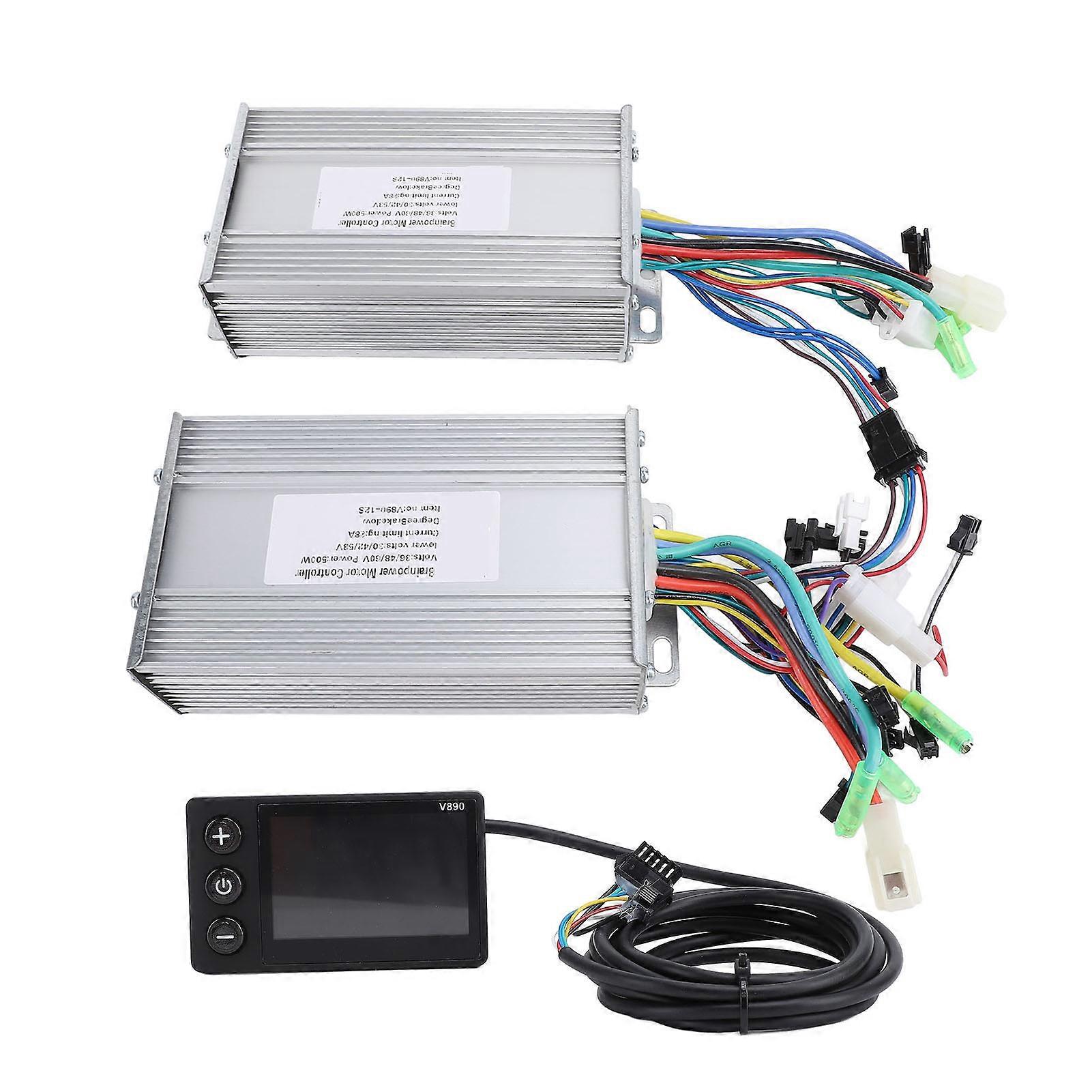 36V 48V 60V 500W 28A Dual Drive Brushless Controller with V890 LCD Display Meter for Electric Bike Replacement